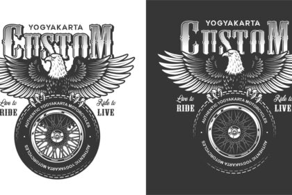 Yogyakarta Custom Motorcycles Logo Vector