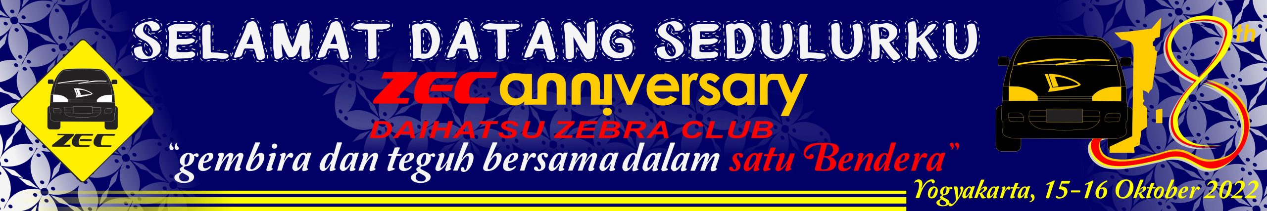 Zec Anniversary ke 18 2022 Backdrop Vector Design