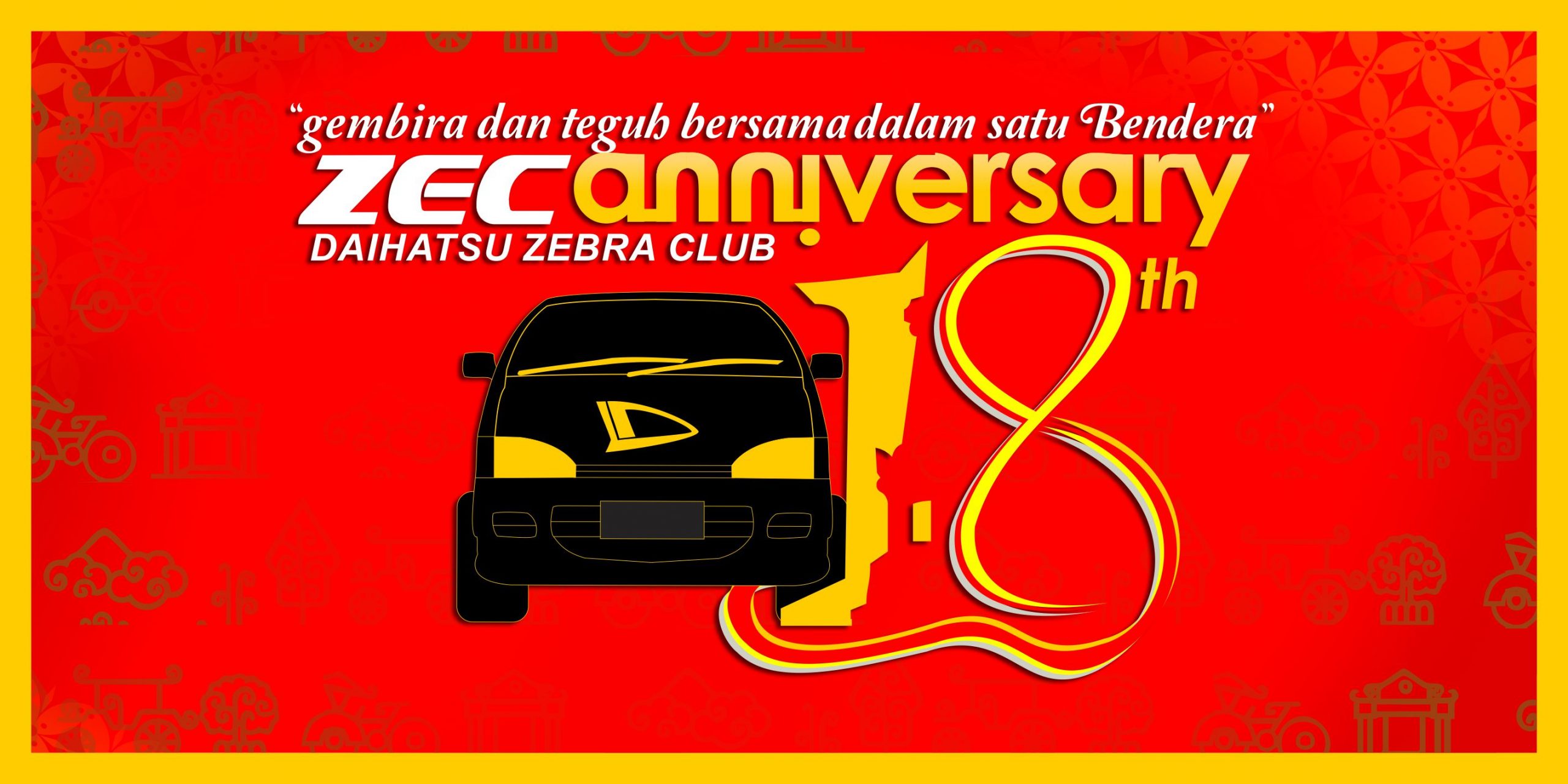 Zec Anniversary ke 18 2022 Backdrop Vector Design